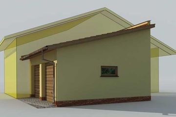  Projekt garażu GP4 garaż dostawiany dwustanowiskowy (SLN1405) - projekt garażu parterowego - Zdjęcie 2