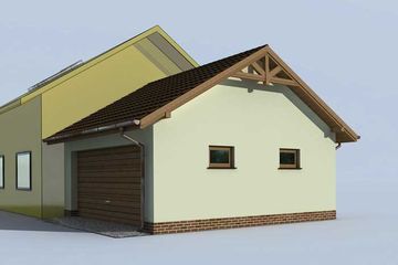  Projekt garażu GP5 garaż dostawiany (SLN1406) - projekt garażu parterowego - Zdjęcie 2