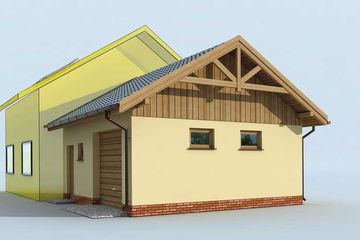  Projekt garażu GP7 garaż dostawiany (SLN1408) - projekt garażu parterowego - Zdjęcie 2
