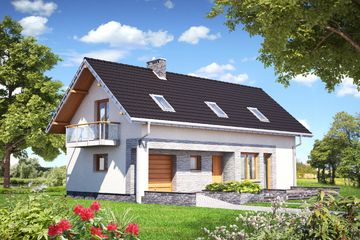  Projekt domu Tulio - murowana - beton komórkowy (KRD2275) - projekt domu parterowego z poddaszem - Zdjęcie 2