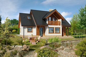 Projekt domu Lozanna LMP61 - parterowy z poddaszem dom o powierzchni 107,09 m², dach dwuspadowy - ujęcie 2