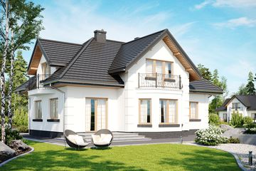  Projekt domu APS 121 (LUA1123) - projekt domu parterowego z poddaszem - Zdjęcie 2