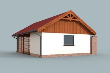  Projekt wiaty garażowej G280 wiata garażowa z pomieszczeniem gospodarczym (SLN1559) - projekt wiaty parterowego - Zdjęcie 2