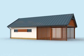  Projekt garażu G282 garaż z wiatą i pomieszczeniami gospodarczymi (SLN1560) - projekt garażu parterowego - Zdjęcie 2