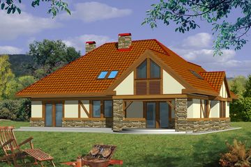  Projekt domu Jesion A 2 garaże (WRD1043) - projekt domu parterowego z poddaszem - Zdjęcie 2