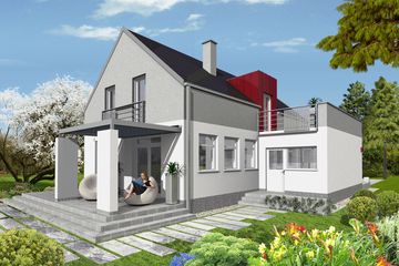  Projekt domu Leo z garażem 2-st. [A] (WRF1397) - projekt domu parterowego z poddaszem - Zdjęcie 2