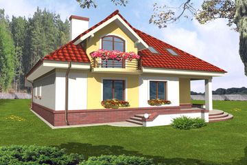  Projekt domu Arkadia II (WRY1023) - projekt domu parterowego z poddaszem - Zdjęcie 2
