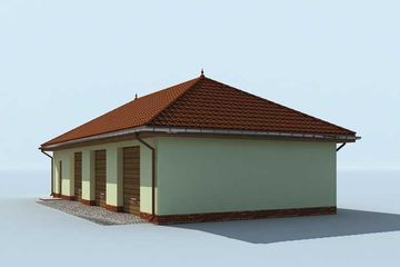  Projekt garażu G218 garaż trzystanowiskowy z pomieszczeniami gospodarczymi (SLN1443) - projekt garażu parterowego - Zdjęcie 2