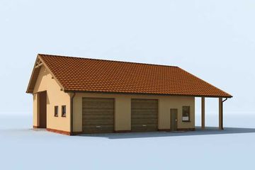  Projekt garażu G226 garaż trzystanowiskowy z pomieszczeniami gospodarczymi (SLN1449) - projekt garażu parterowego - Zdjęcie 2
