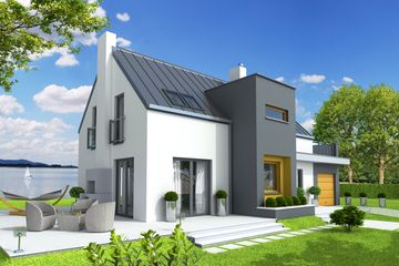  Projekt domu Lenka z garażem 1-st. [A] (WRF1414) - projekt domu parterowego z poddaszem - Zdjęcie 2