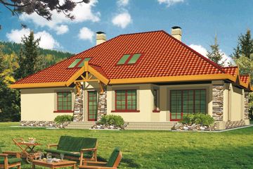  Projekt domu Modrzew wersja A z pojedynczym garażem (WRD1051) - projekt domu parterowego z poddaszem - Zdjęcie 2