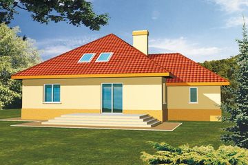  Projekt domu Asia wersja A bez kalenicy, bez garażu (WRD1060) - projekt domu parterowego z poddaszem - Zdjęcie 2
