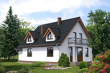  Projekt domu Saloniki LMP128 (WRB1162) - projekt domu parterowego z poddaszem - Zdjęcie 2