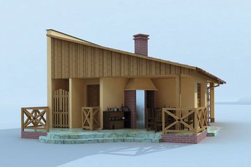  Projekt grilla / wędzarni G193 garaż dwustanowiskowy (SLN1430) - projekt grilla parterowego - Zdjęcie 2