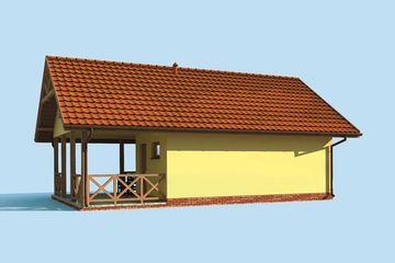  Projekt garażu G194 garaż jednostanowiskowy z werandą i piwnicą (SLN1432) - projekt garażu parterowego - Zdjęcie 2