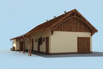  Projekt stajni S37 Stajnia angielska dla koni - 3 boksy (SLN1433) - projekt stajni parterowego - Zdjęcie 2