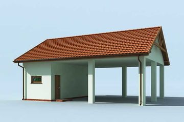  Projekt wiaty garażowej G211 wiata garażowa (SLN1438) - projekt wiaty parterowego - Zdjęcie 2