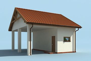  Projekt wiaty garażowej G212 wiata garażowa (SLN1439) - projekt wiaty parterowego - Zdjęcie 2