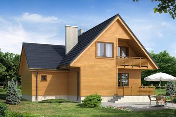  Projekt domu Stokrotka 2 dr-S (BSA1045) - projekt domu parterowego z poddaszem - Zdjęcie 2