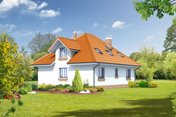  Projekt domu Zarzecze małe 11 (KRP1240) - projekt domu parterowego z poddaszem - Zdjęcie 2