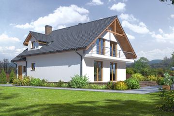  Projekt domu Osina 7 (KRP1242) - projekt domu parterowego z poddaszem - Zdjęcie 2