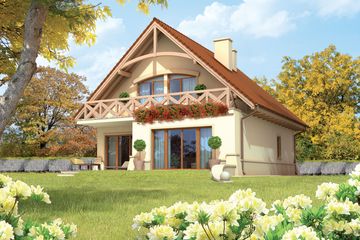  Projekt domu Wioletta G1 (WRC1820) - projekt domu parterowego z poddaszem - Zdjęcie 2