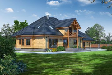  Projekt domu Rogowo (KRP1389) - projekt domu parterowego z poddaszem - Zdjęcie 2