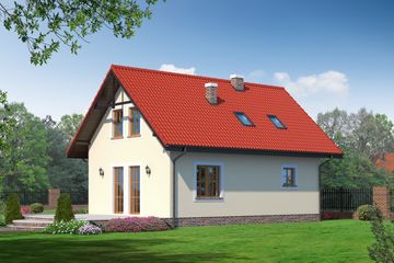  Projekt domu Miłosna (KRP1247) - projekt domu parterowego z poddaszem - Zdjęcie 2