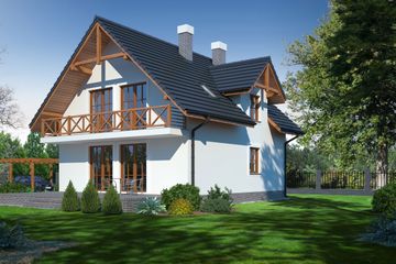  Projekt domu Maków 2 (KRP1253) - projekt domu parterowego z poddaszem - Zdjęcie 2