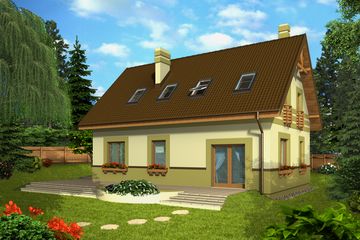  Projekt domu Mario bez garażu [B] (WRF1345) - projekt domu parterowego z poddaszem - Zdjęcie 2