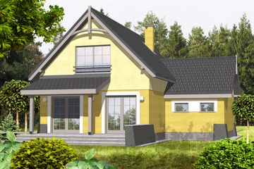  Projekt domu Iza z garażem 1-st. [A] (WRF1346) - projekt domu parterowego z poddaszem - Zdjęcie 2