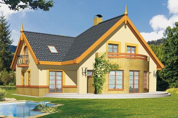  Projekt domu Rozmaryn wersja B z podwójnym garażem (WRD1419) - projekt domu parterowego z poddaszem - Zdjęcie 2