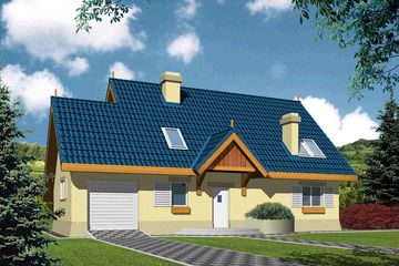  Projekt domu Słoneczko B (WRD1427) - projekt domu parterowego z poddaszem - Zdjęcie 2