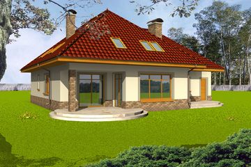  Projekt domu Syntia II wersja B (WRY1032) - projekt domu parterowego z poddaszem - Zdjęcie 2