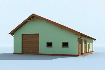  Projekt garażu G232 garaż trzystanowiskowy z pomieszczeniem gospodarczym (SLN1452) - projekt garażu parterowego - Zdjęcie 2
