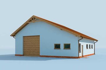  Projekt garażu G235 garaż dwustanowiskowy z pomieszczeniem gospodarczym (SLN1454) - projekt garażu parterowego - Zdjęcie 2