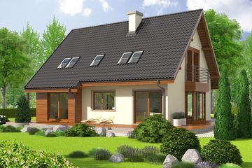  Projekt domu Kalina G1 (nowa) (WRC1917) - projekt domu parterowego z poddaszem - Zdjęcie 2