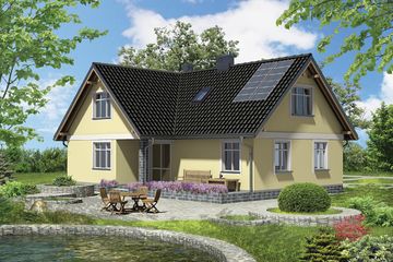  Projekt domu Izabela - szkielet drewniany prefabryk. (KRD2299) - projekt domu parterowego z poddaszem - Zdjęcie 2