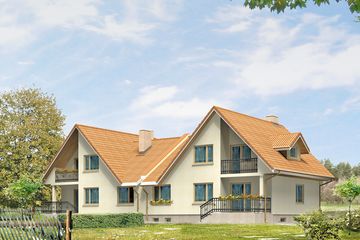  Projekt domu Duet 2 zabudowa bliźniacza, 2 segmenty (BSA1065) - projekt domu parterowego z poddaszem - Zdjęcie 2