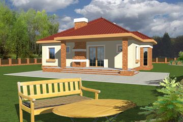  Projekt domu Bartosz z garażem 1-st. [A] (WRF1000) - projekt domu parterowego - Zdjęcie 2