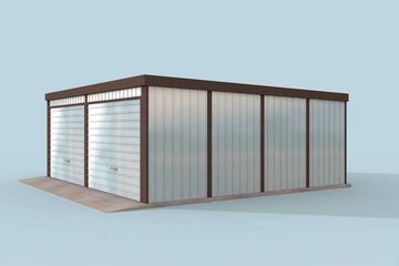  Projekt garażu GB26 projekt garażu blaszanego dwustanowiskowego z pomieszczeniem gosp. (SLN1746) - projekt garażu parterowego - Zdjęcie 2