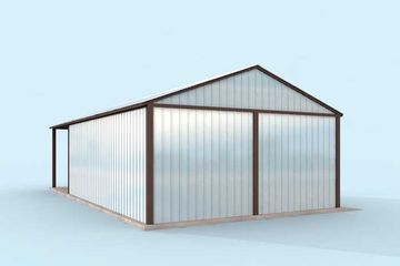  Projekt garażu GB28 projekt garażu blaszanego z wiatą (SLN1748) - projekt garażu parterowego - Zdjęcie 2