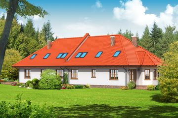  Projekt domu Zarzecze małe 11 bliźniak (KRP1237) - projekt domu parterowego z poddaszem - Zdjęcie 2