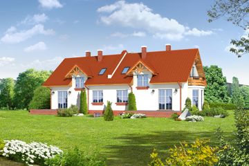  Projekt domu Gilowo (KRP1273) - projekt domu parterowego z poddaszem - Zdjęcie 2