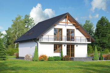  Projekt domu Osina duża (KRP1275) - projekt domu parterowego z poddaszem - Zdjęcie 2