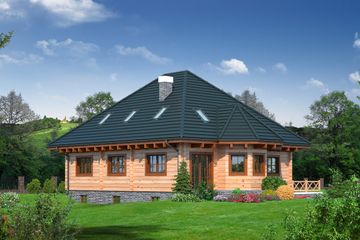  Projekt domu Zagórze 9 (KRP1276) - projekt domu parterowego z poddaszem - Zdjęcie 2