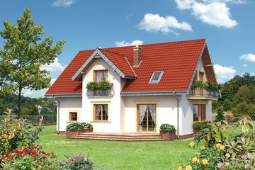  Projekt domu Zoja Bona - murowana – beton komórkowy (KRD2122) - projekt domu parterowego z poddaszem - Zdjęcie 2