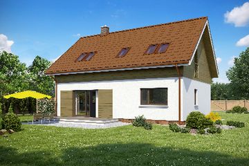  Projekt domu TK55 (WAK1044) - projekt domu parterowego z poddaszem - Zdjęcie 2