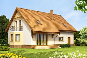  Projekt domu Marcepan 2 (WOF1005) - projekt domu parterowego z poddaszem - Zdjęcie 2