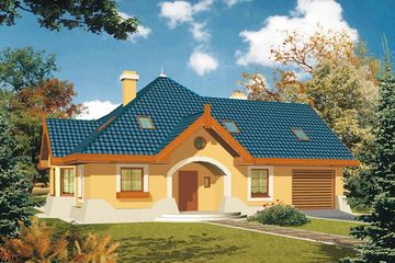  Projekt domu W Sam Raz wersja C bez garażu (WRD1444) - projekt domu parterowego z poddaszem - Zdjęcie 2